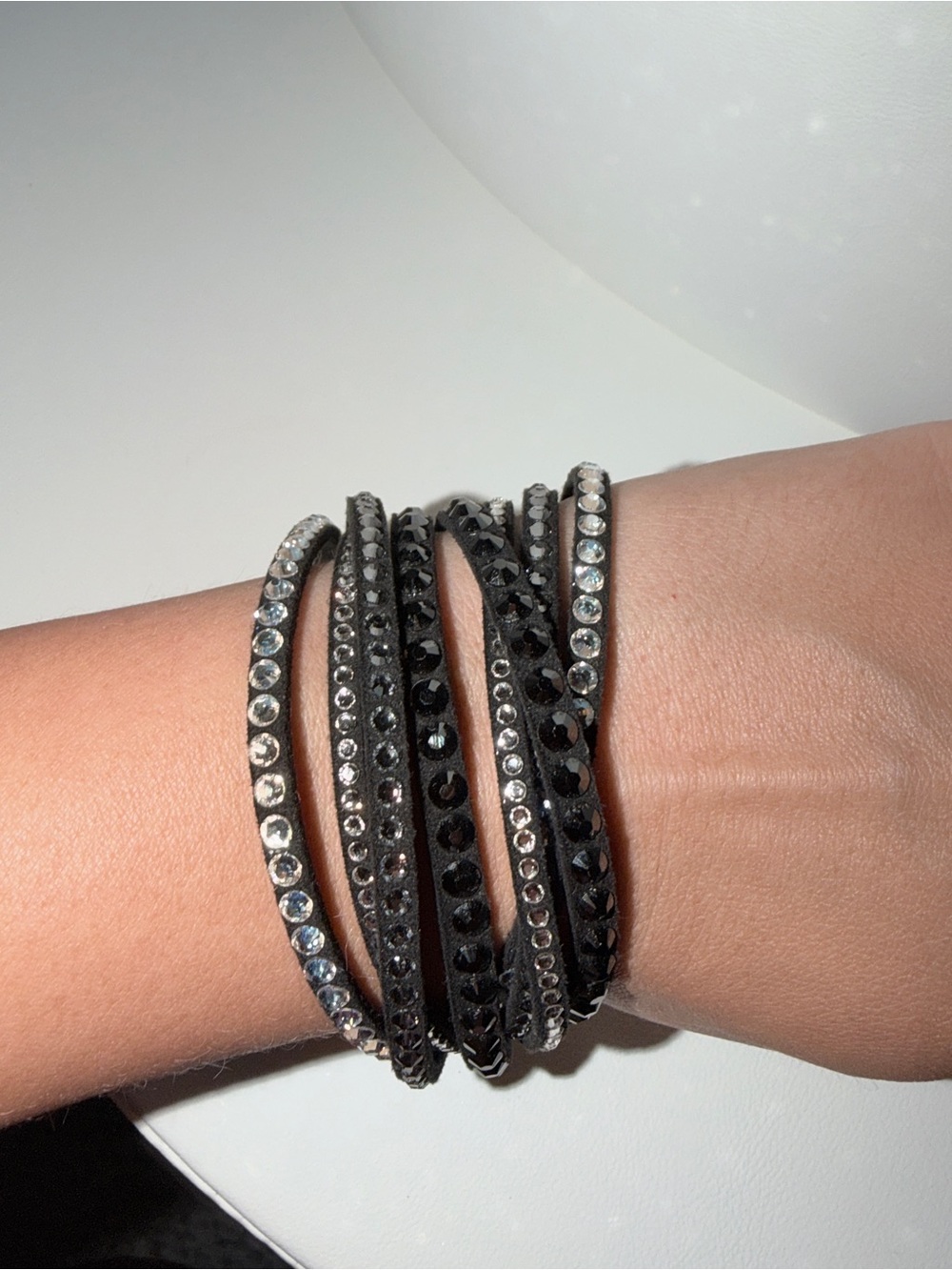Swarovski original Multi-Strand Black Crystal Wrap Bracelet